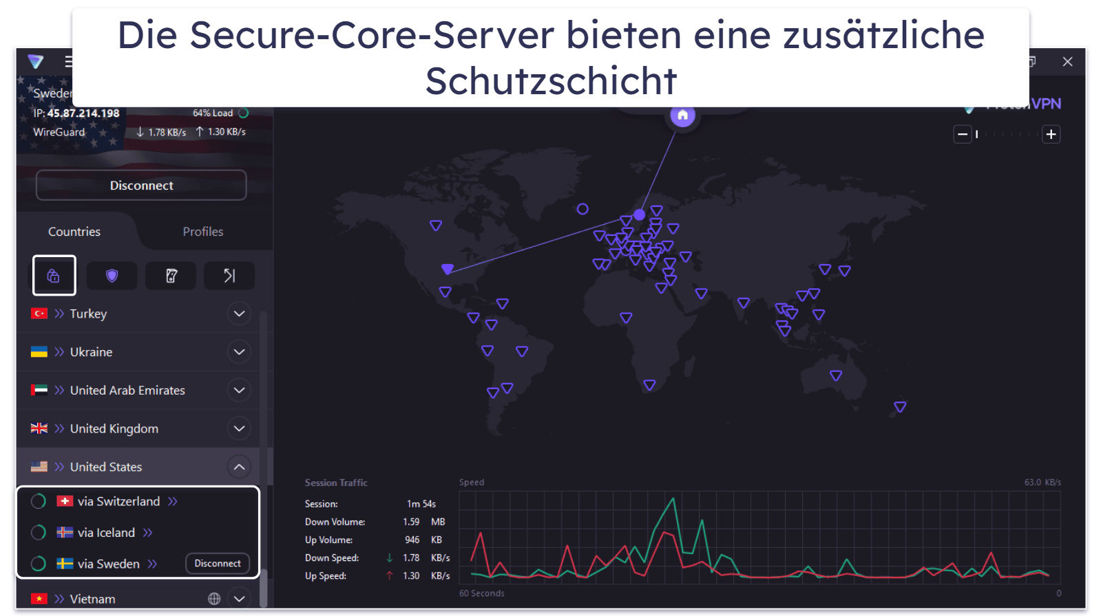 🥉3. Proton VPN – Datenschutz-freundliches VPN mit einem tollen kostenlosen Paket