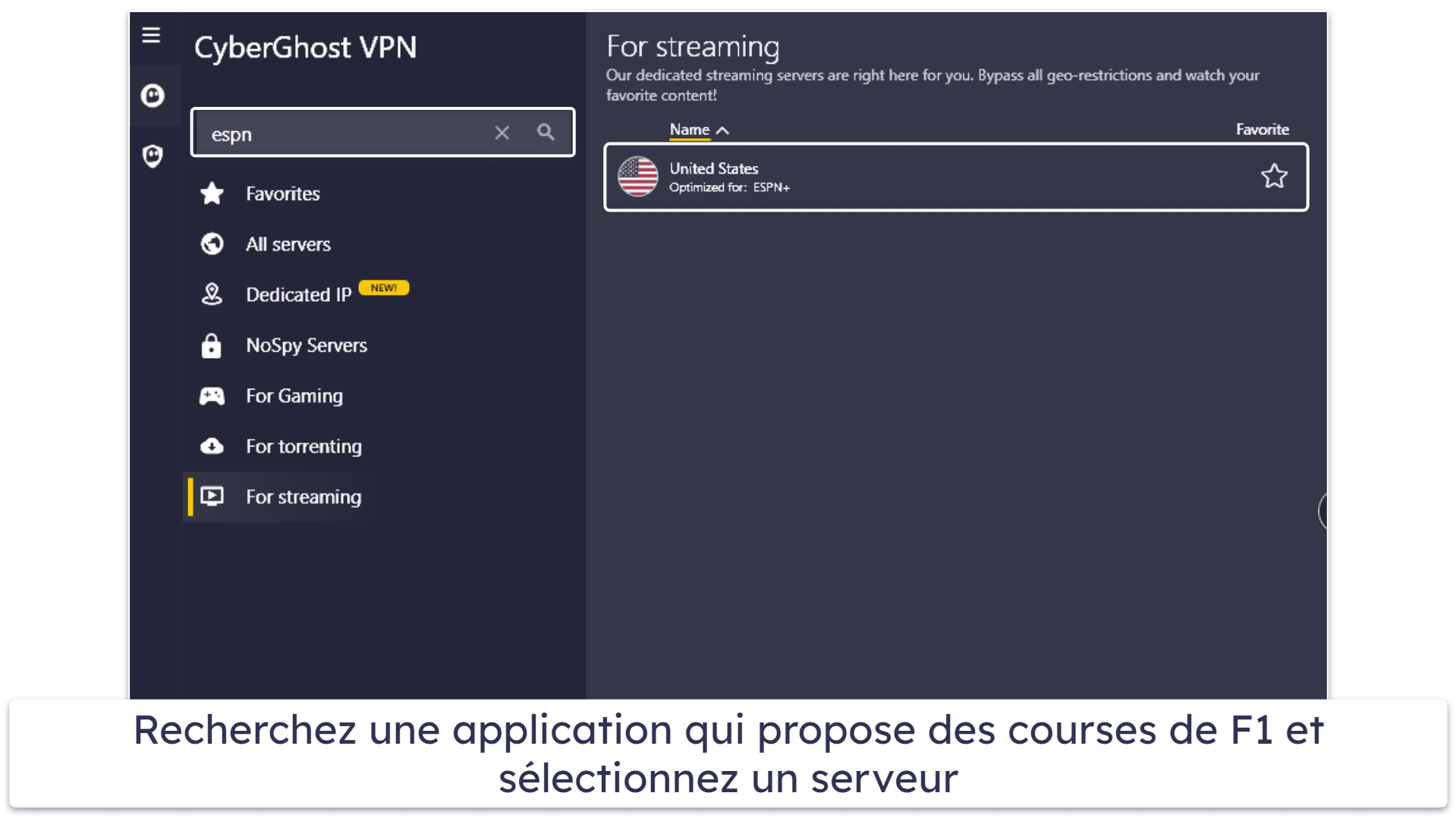 🥉3. CyberGhost VPN — Des applications conviviales pour les débutants avec des serveurs de streaming