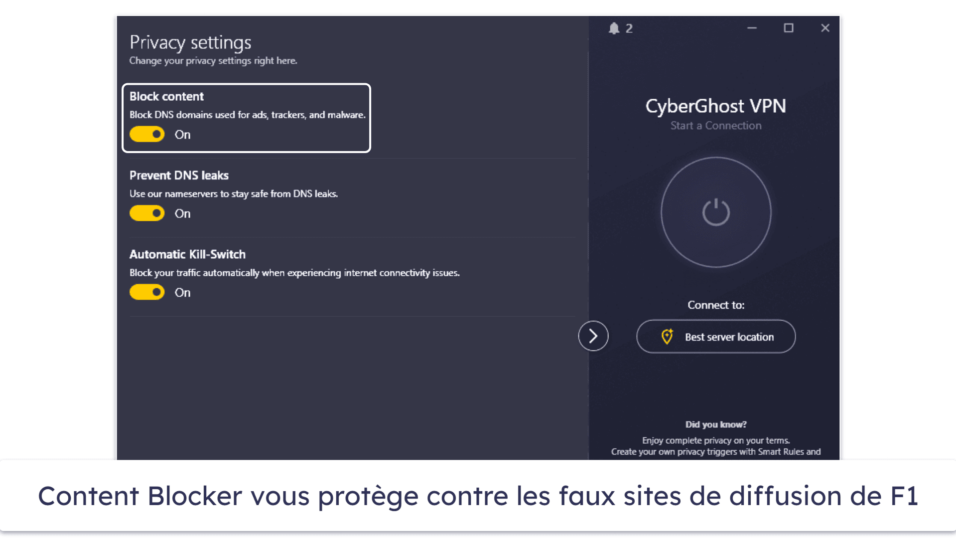 🥉3. CyberGhost VPN — Des applications conviviales pour les débutants avec des serveurs de streaming