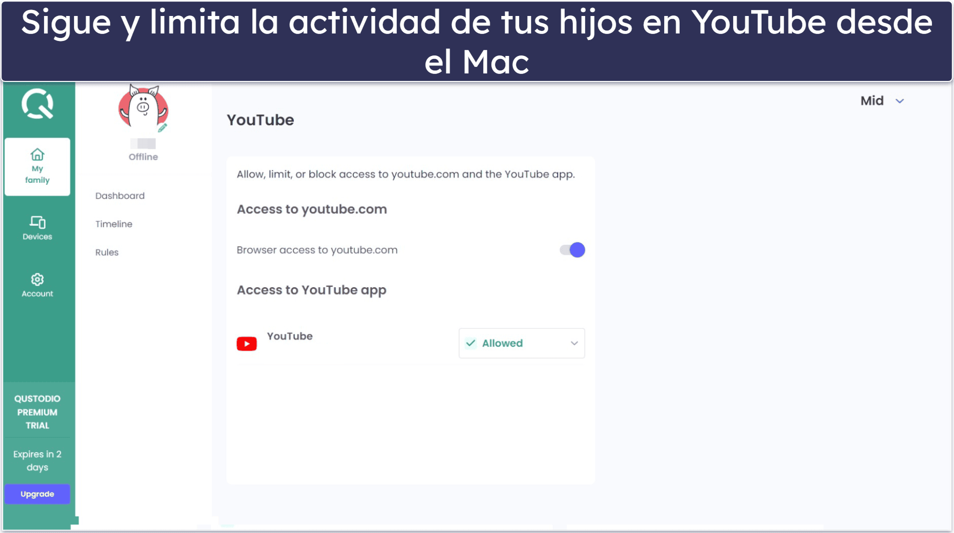 🥇1. Qustodio: La mejor app de control parental para Mac en líneas generales