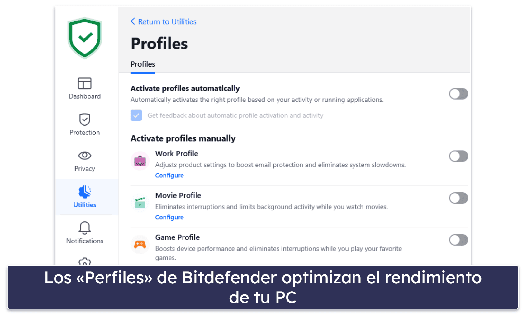 Prestaciones de seguridad de Bitdefender