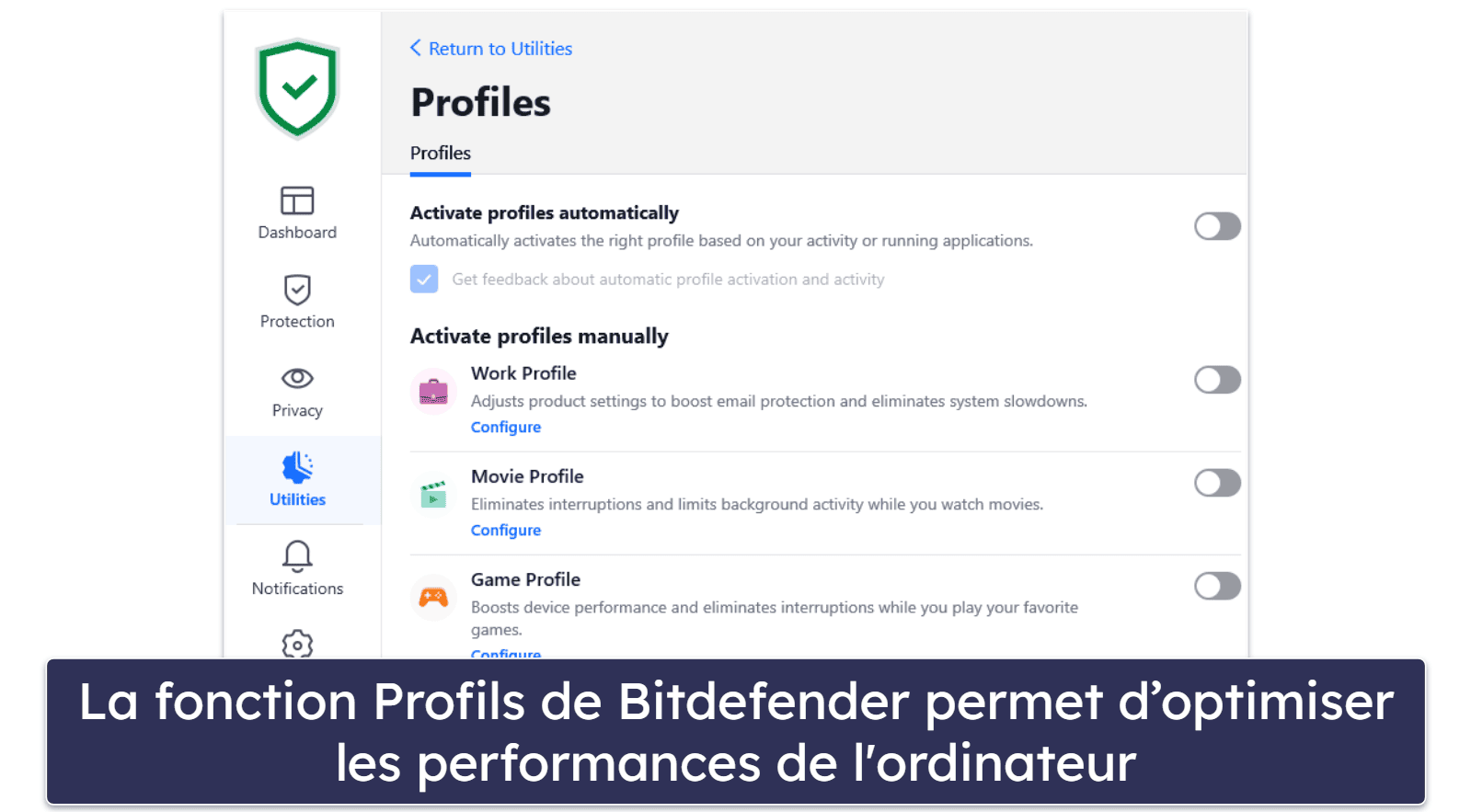 Fonctionnalités de Bitdefender Security