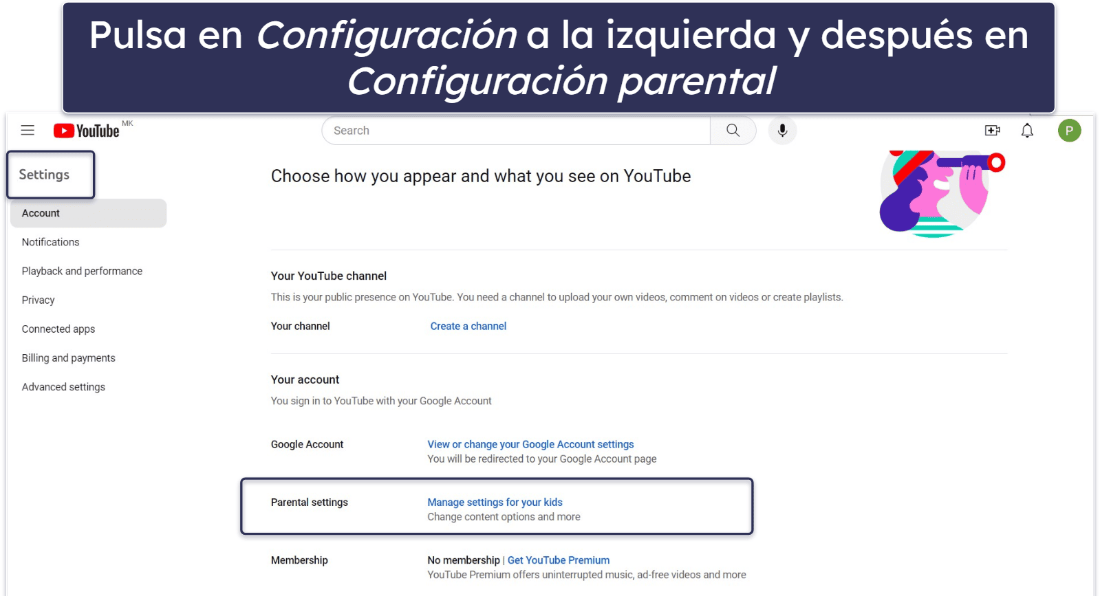 Cómo configurar la experiencia supervisada en YouTube