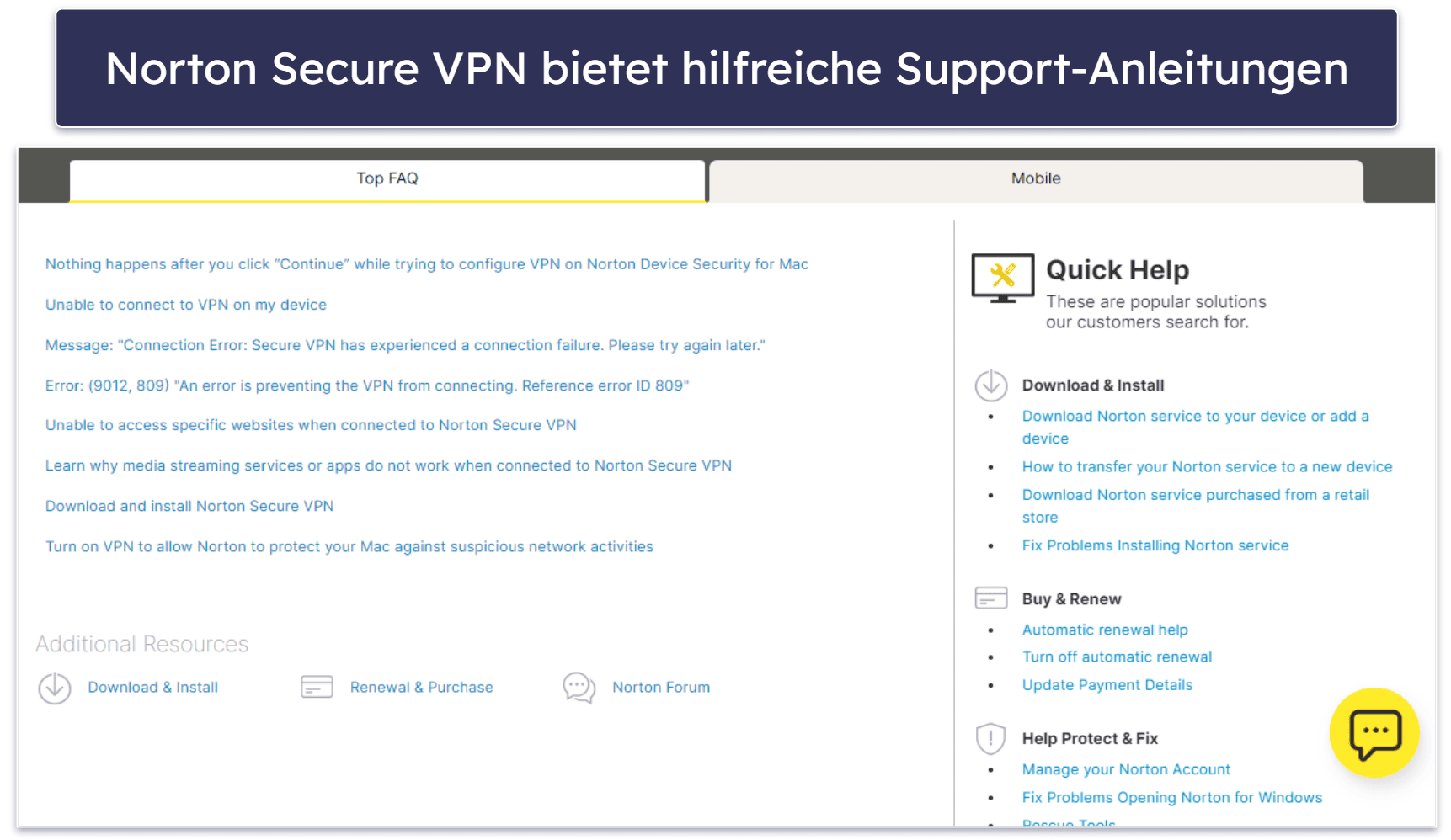 Norton Secure VPN – Kundensupport