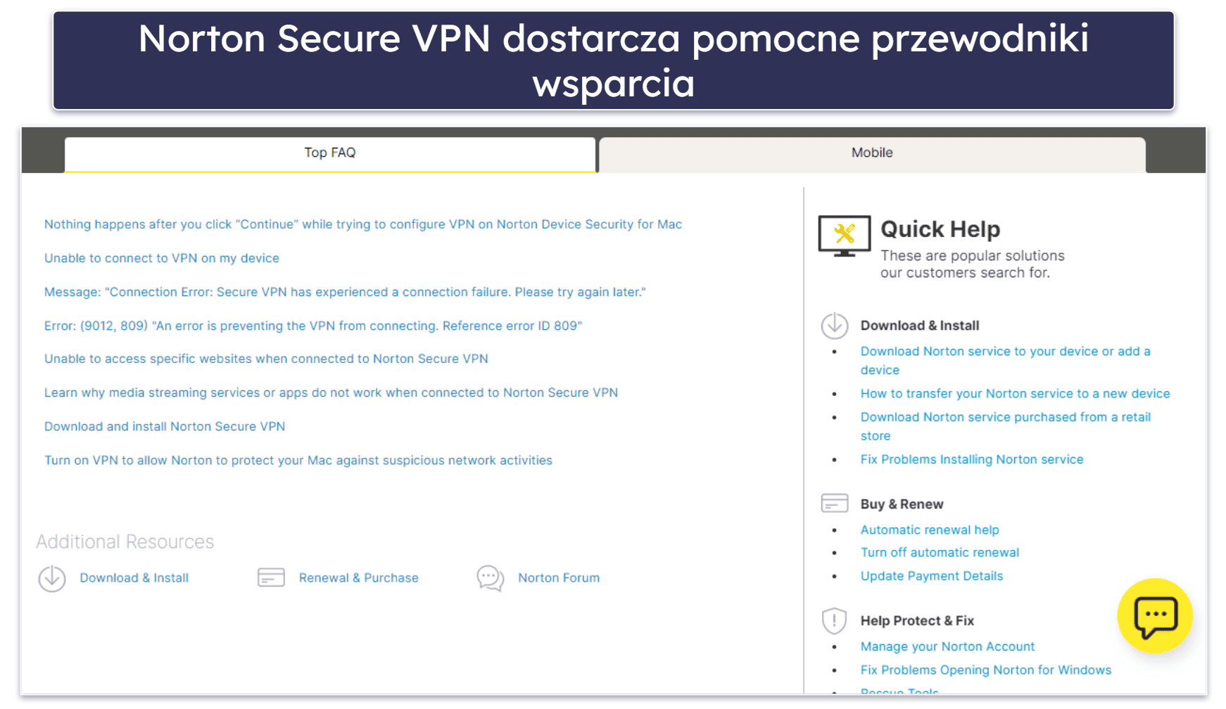 Wsparcie Klienta Norton Secure VPN