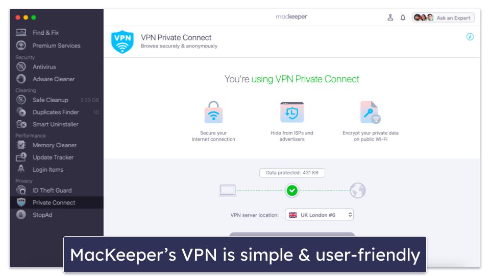 5. MacKeeper — Good Mac Antivirus With a Basic VPN