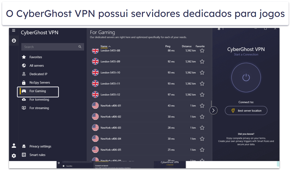 🥈2. CyberGhost VPN — Ótima VPN para jogos e streaming no PlayStation (com versão de avaliação grátis)