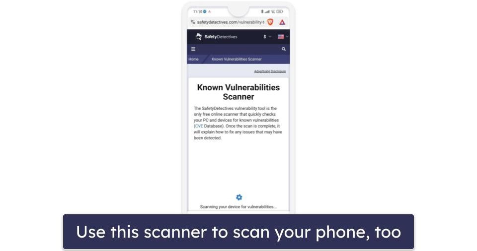 🥇 1. SafetyDetectives Known Vulnerabilities Scanner — Best Overall Online System Vulnerability Scanner
