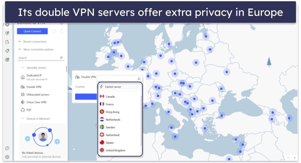 4. NordVPN — Great Extra Features for Privacy