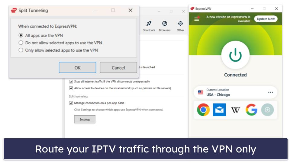 🥇1. ExpressVPN — Best Overall VPN for Streaming IPTV