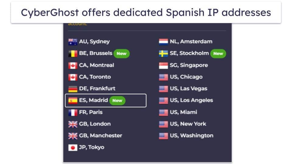 🥉3. CyberGhost VPN — Dedicated Servers for Streaming Spanish TV