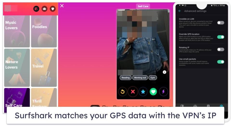 5. Surfshark — Private VPN With a Built-In GPS Feature for Tinder