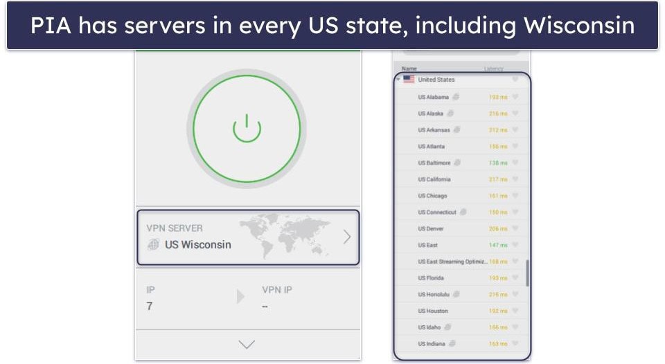 🥈2. Private Internet Access — Servers in Wisconsin + Good for Torrenting