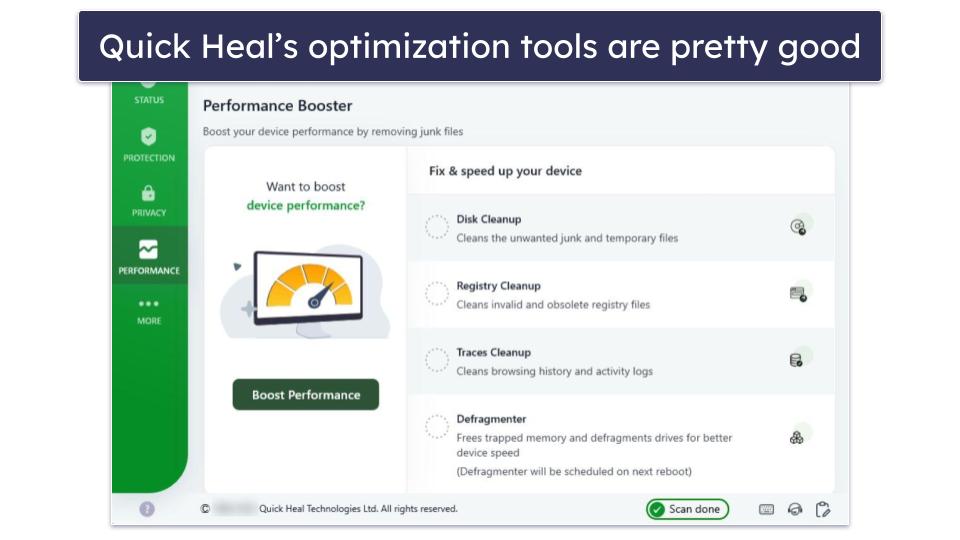 Quick Heal Security Features — Excellent Malware Scanner &amp; Real-Time Protection