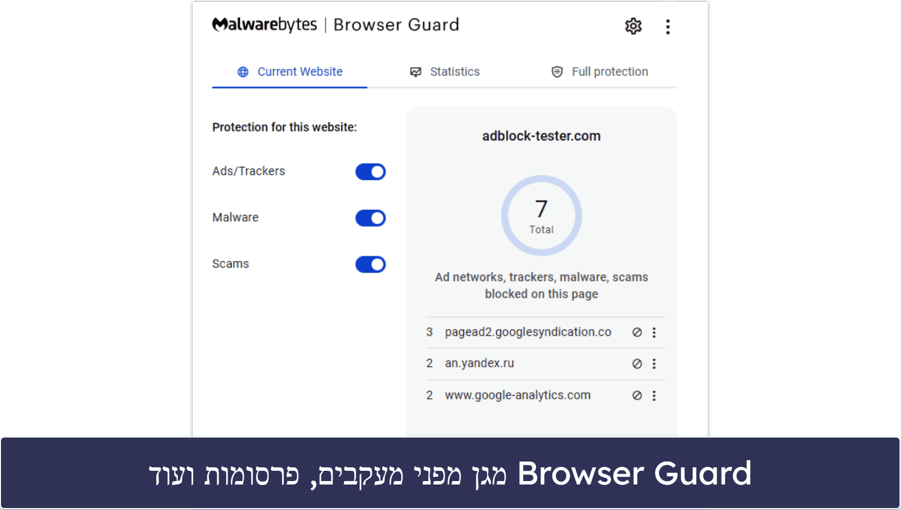 6. Malwarebytes  — מומלצת בזכות הגנת סייבר בסיסית מעולה