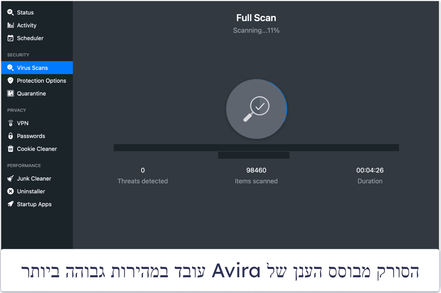 7. Avira Prime — התוכנה הטובה ביותר עבור סריקות מהירות ועדכוני תוכנה אוטומטיים