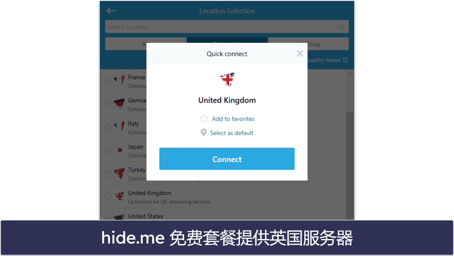 4. hide.me — 简单易用，Hotstar 免费 VP 绝佳之选