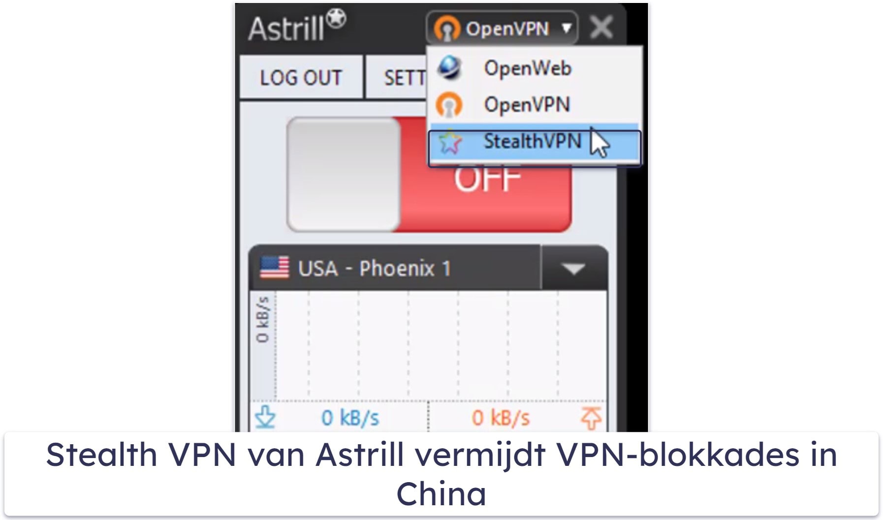 4. Astrill VPN — Stealth VPN en slimme modus voor de Chinese firewall