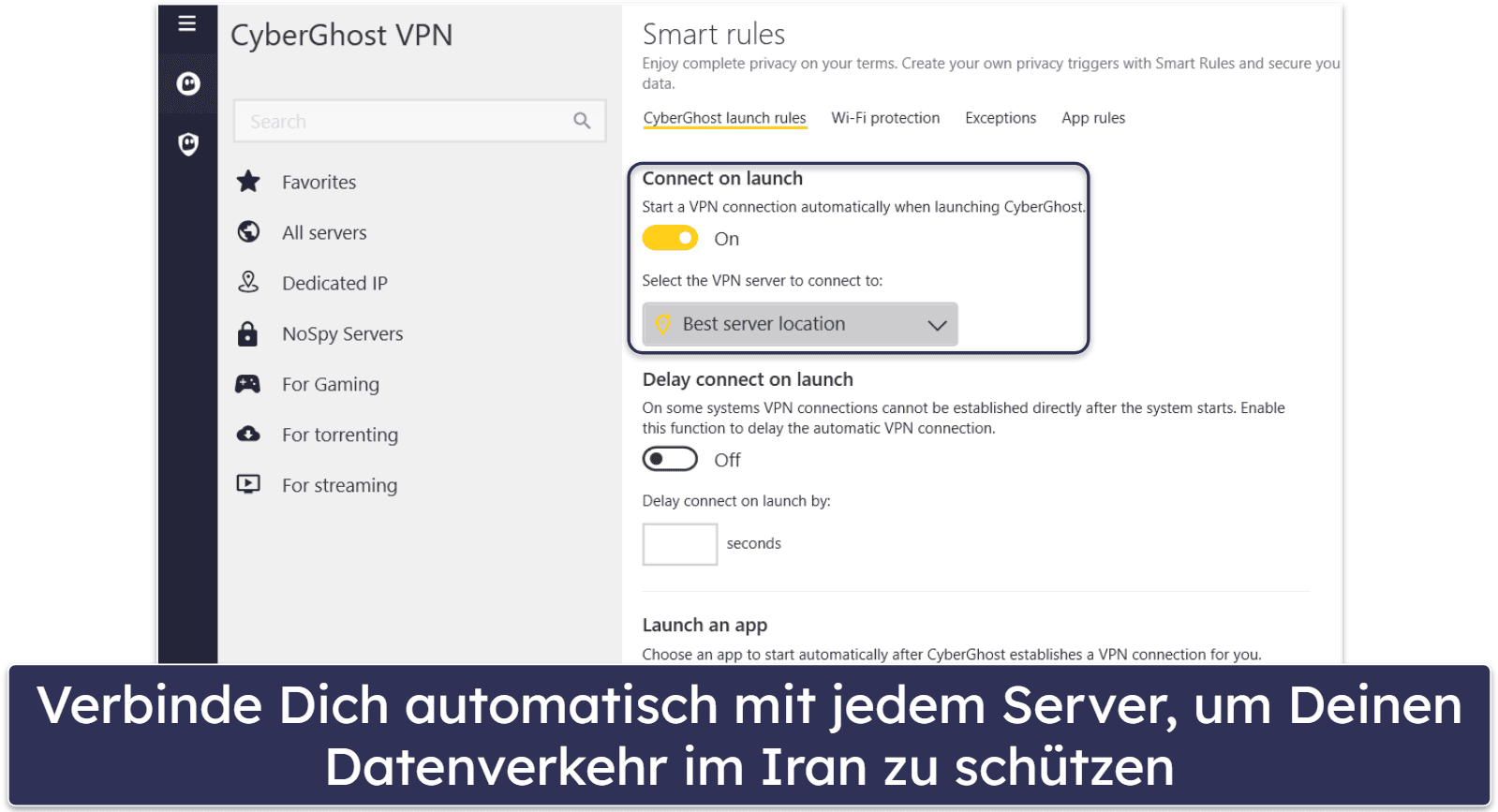 5. CyberGhost VPN — Ideal für Einsteiger