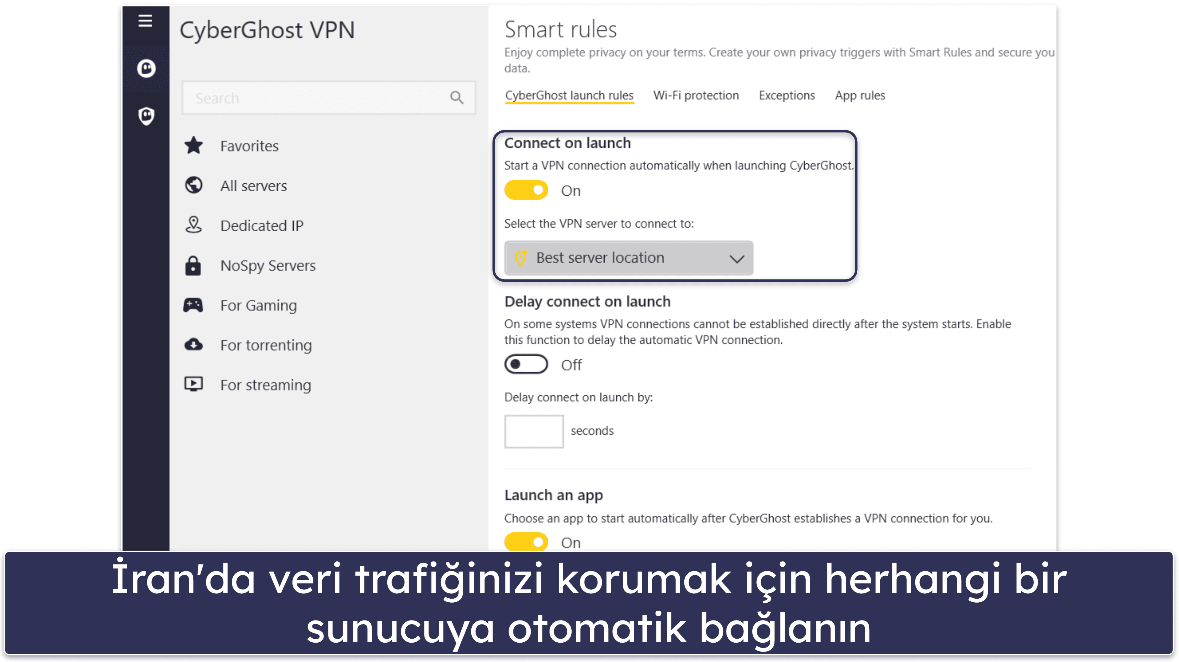 5. CyberGhost VPN — Başlangıç için Harika