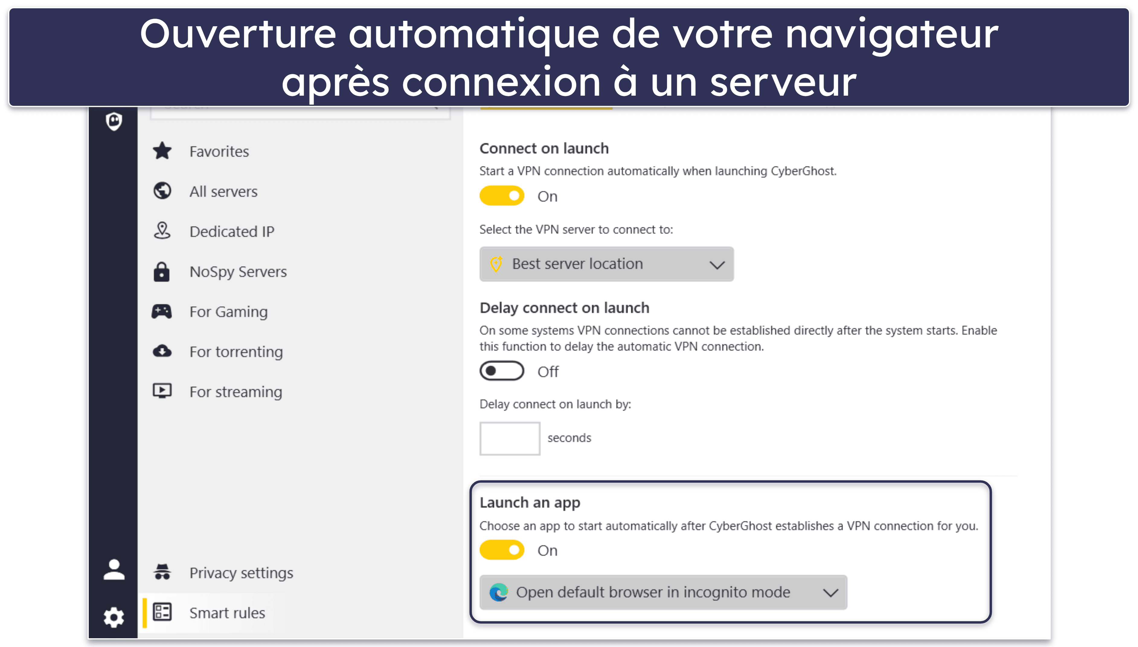 🥉 3. CyberGhost VPN —Serveurs optimisés pour le streaming sur les plateformes sportives gratuites