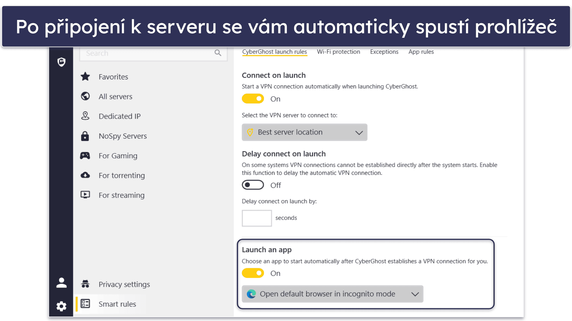 🥉 3. CyberGhost VPN — Optimalizované servery pro služby s živým vysíláním sportů zdarma