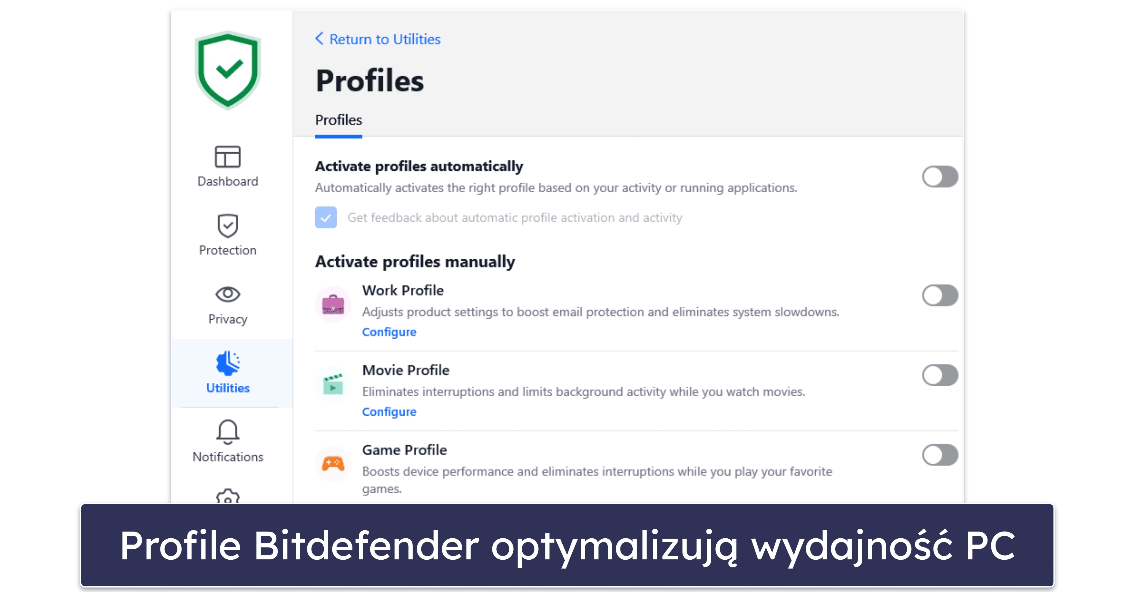 Funkcje bezpieczeństwa Bitdefender