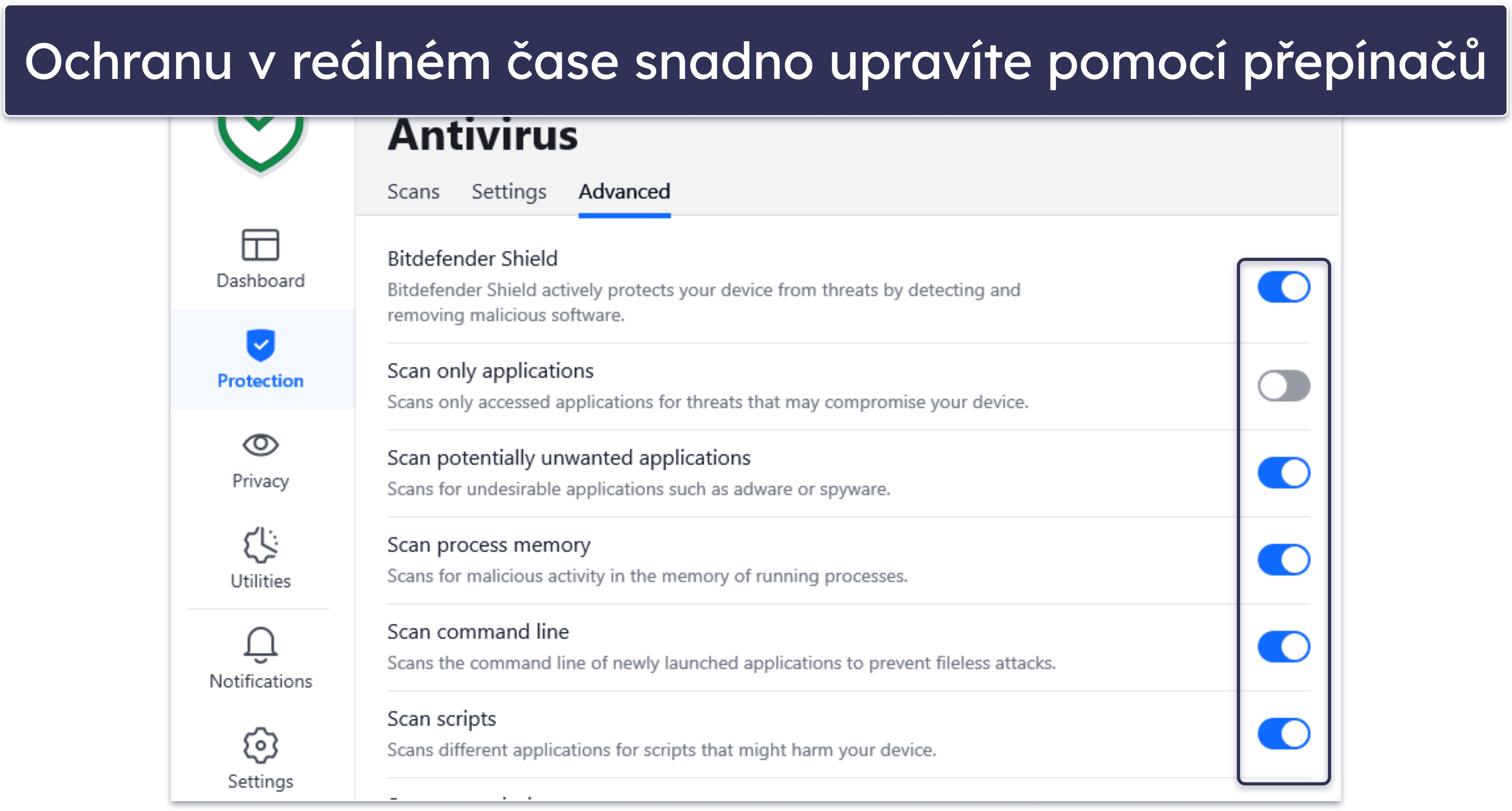 Bezpečnostní funkce Bitdefenderu