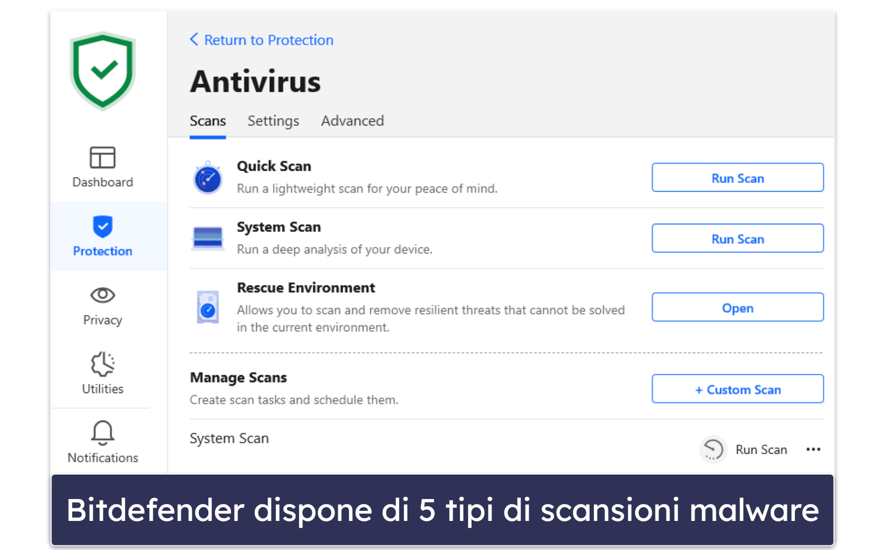 Funzionalità per la sicurezza di Bitdefender