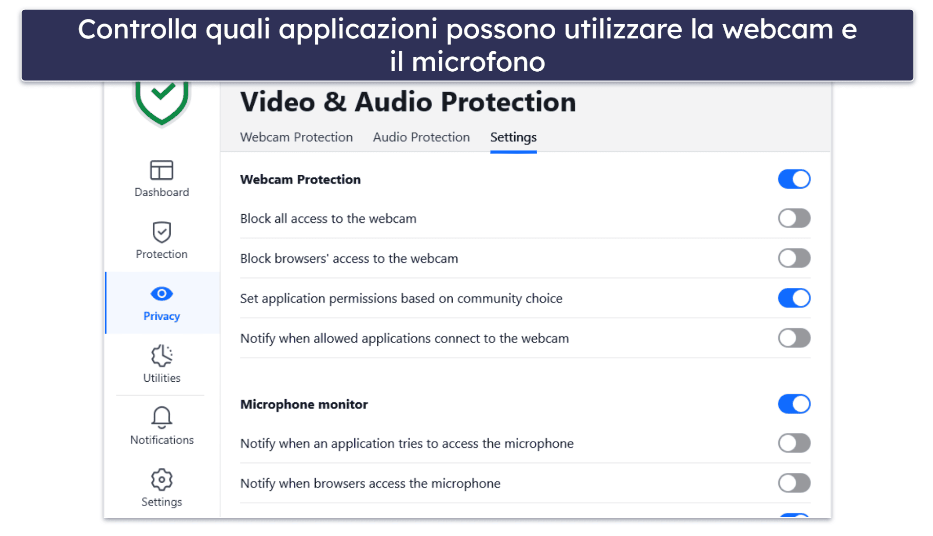 Funzionalità per la sicurezza di Bitdefender