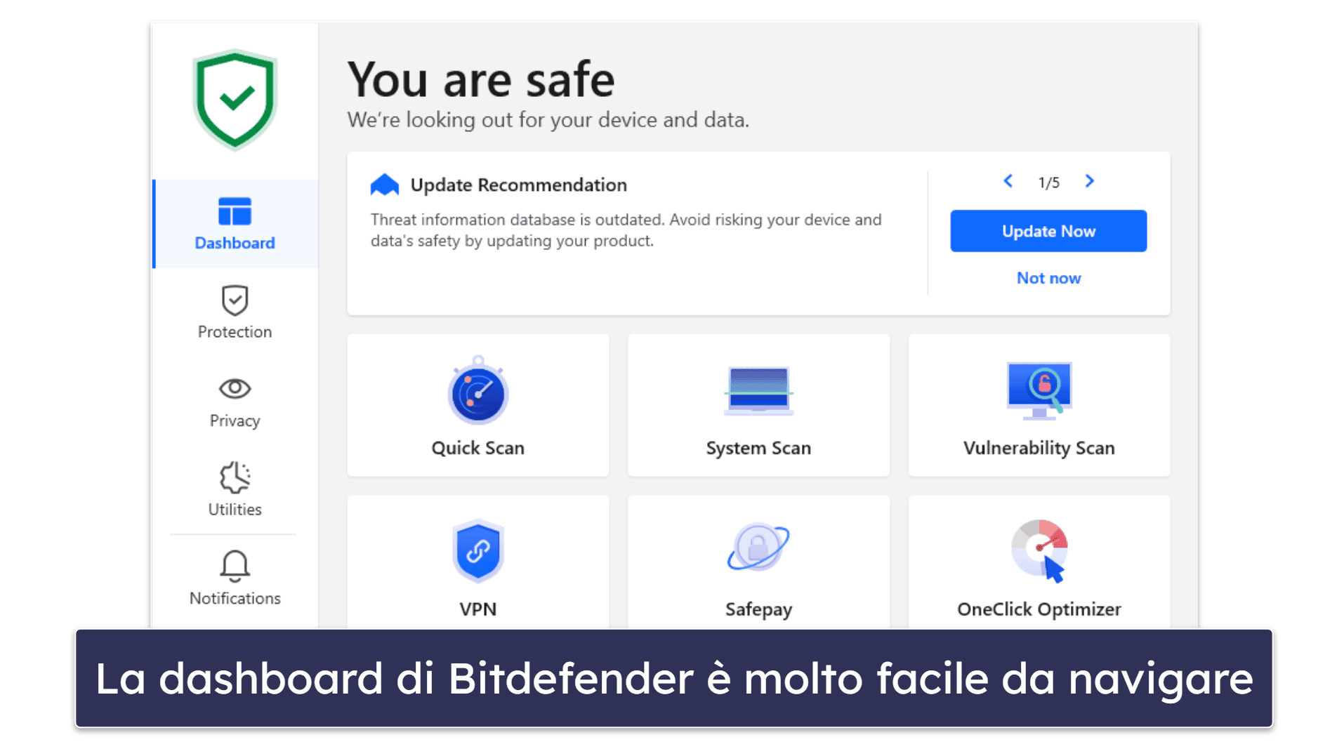 Facilità d’uso e configurazione di Bitdefender