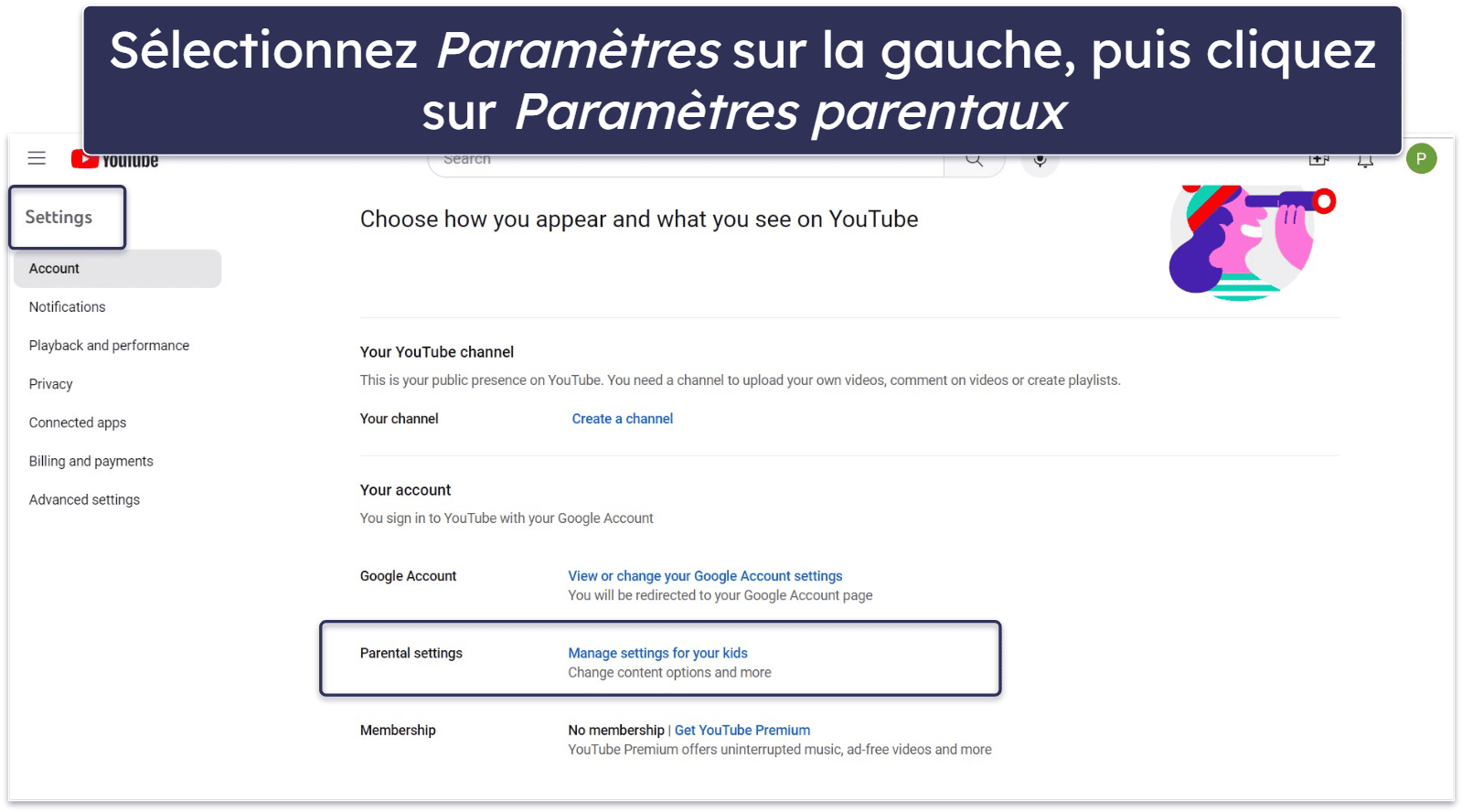 Comment configurer l’expérience supervisée sur YouTube