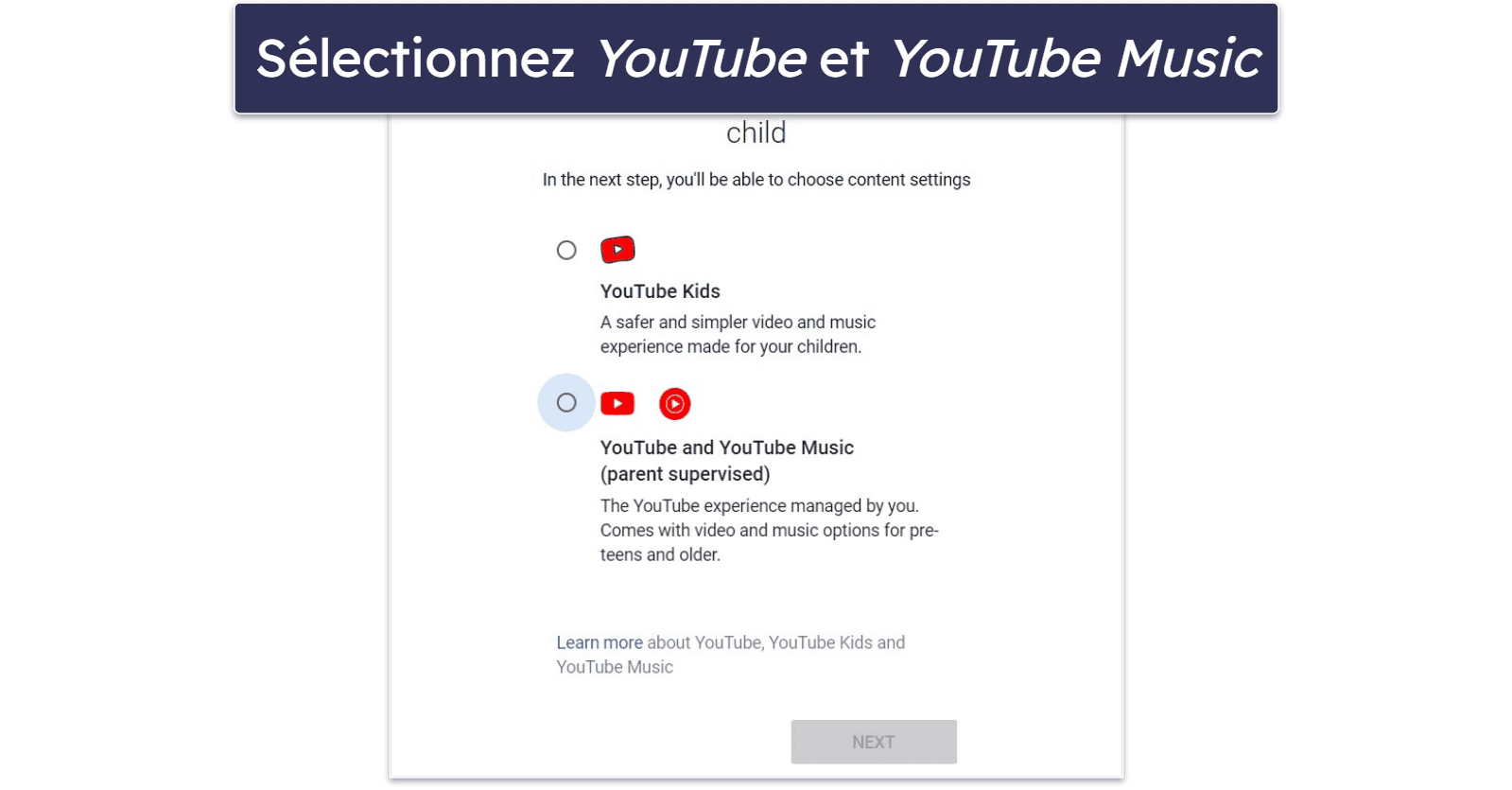 Comment configurer l’expérience supervisée sur YouTube