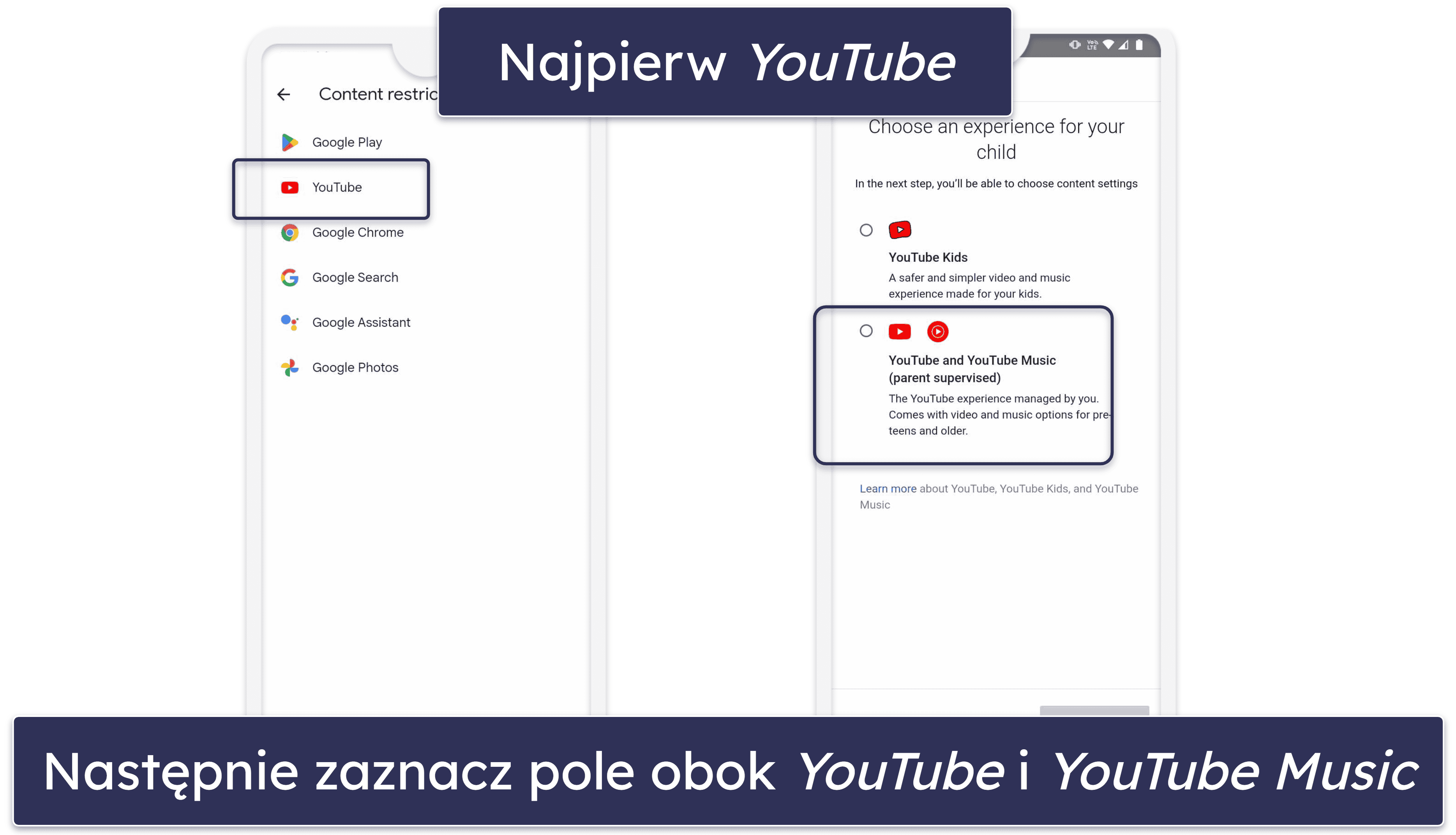 Jak skonfigurować wersję nadzorowaną YouTube