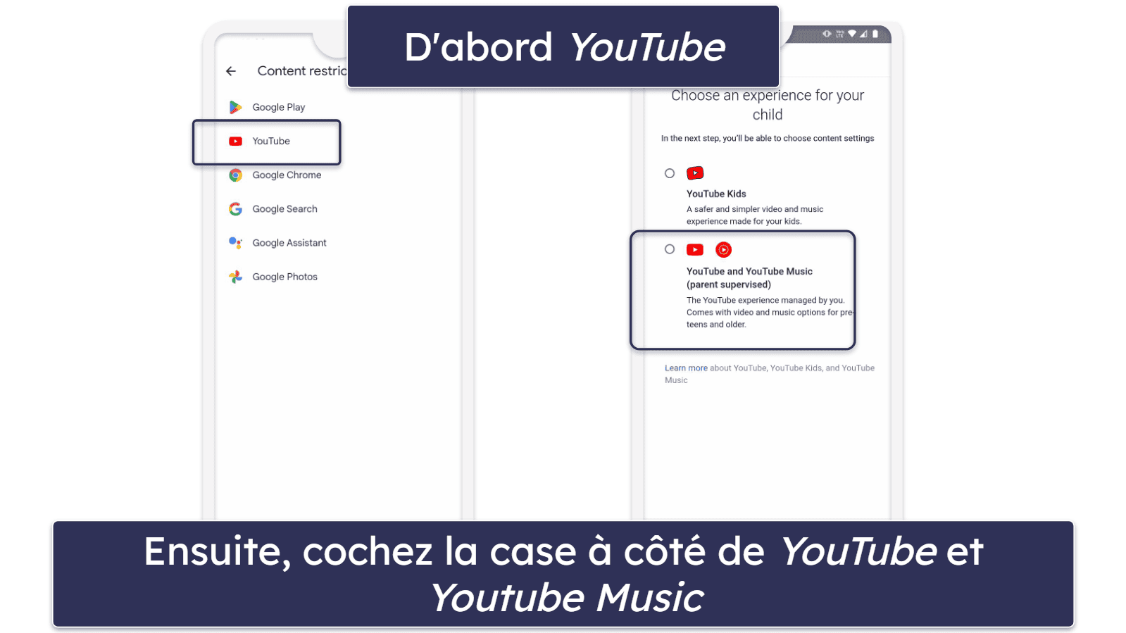 Comment configurer l’expérience supervisée sur YouTube