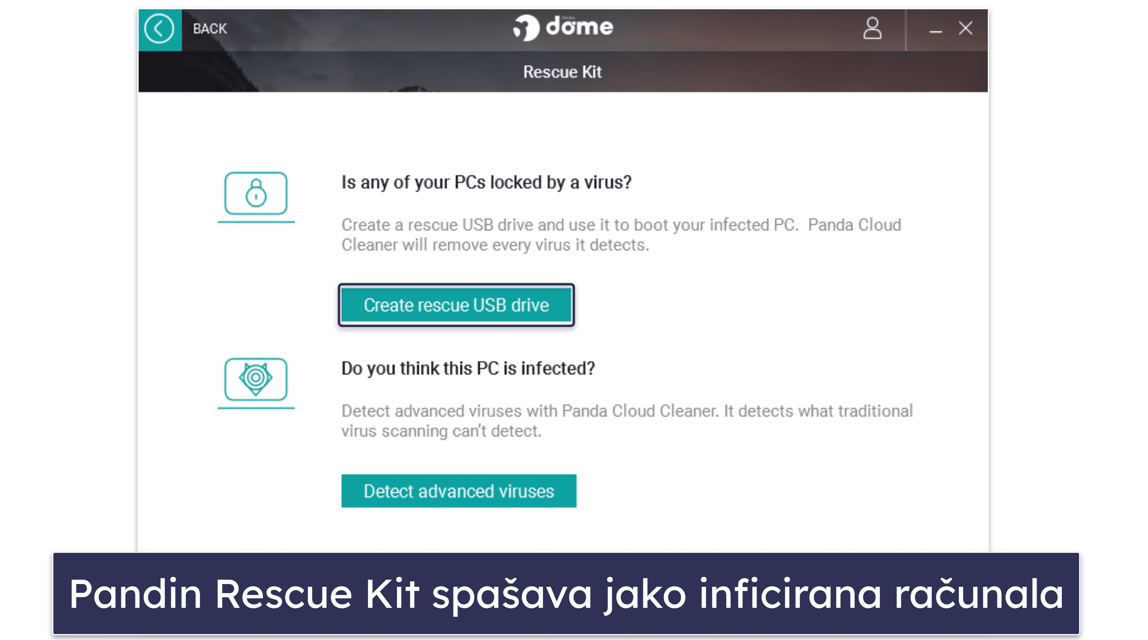 5. Panda Dome – najbolji za kriptiranje datoteka i spašavanje zaraženih računala