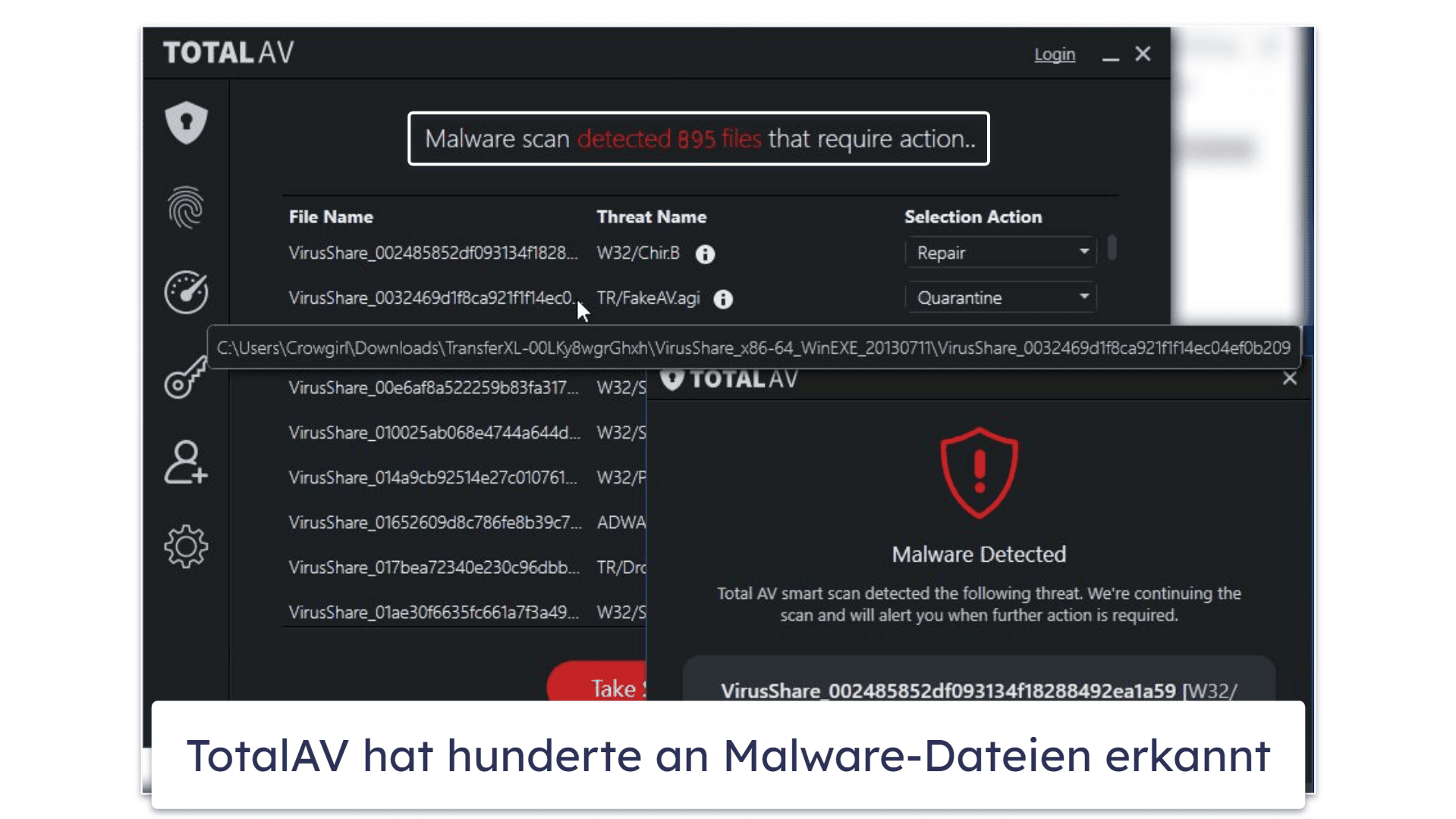 🥉3. TotalAV – beste Kombination Antivirus + VPN für Windows