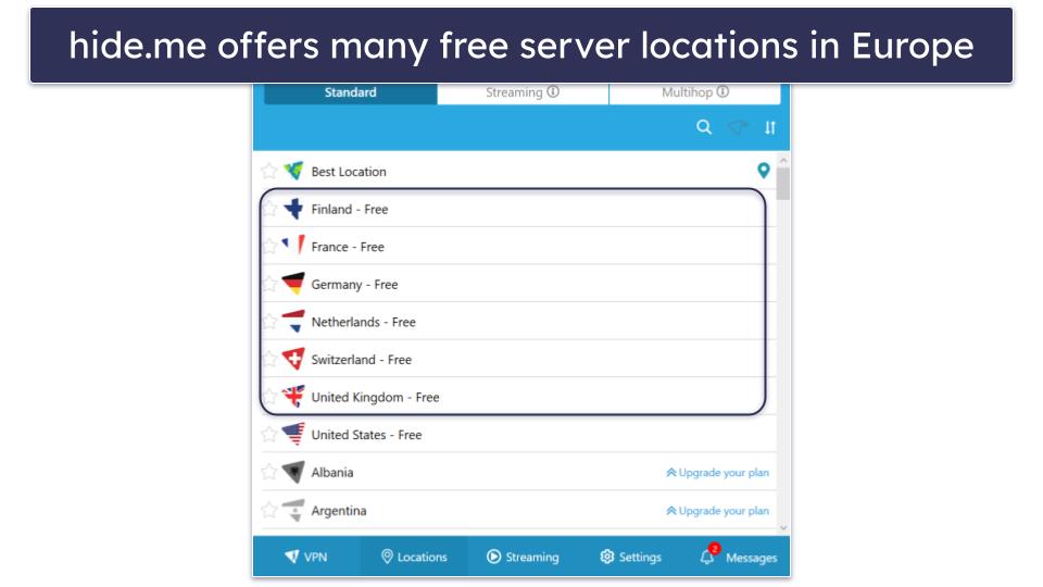🥉3. hide.me — Free VPN With Many Servers in Europe