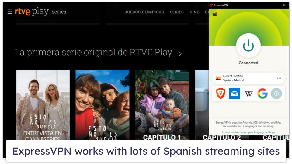 🥇1. ExpressVPN — Best Overall VPN for Spain