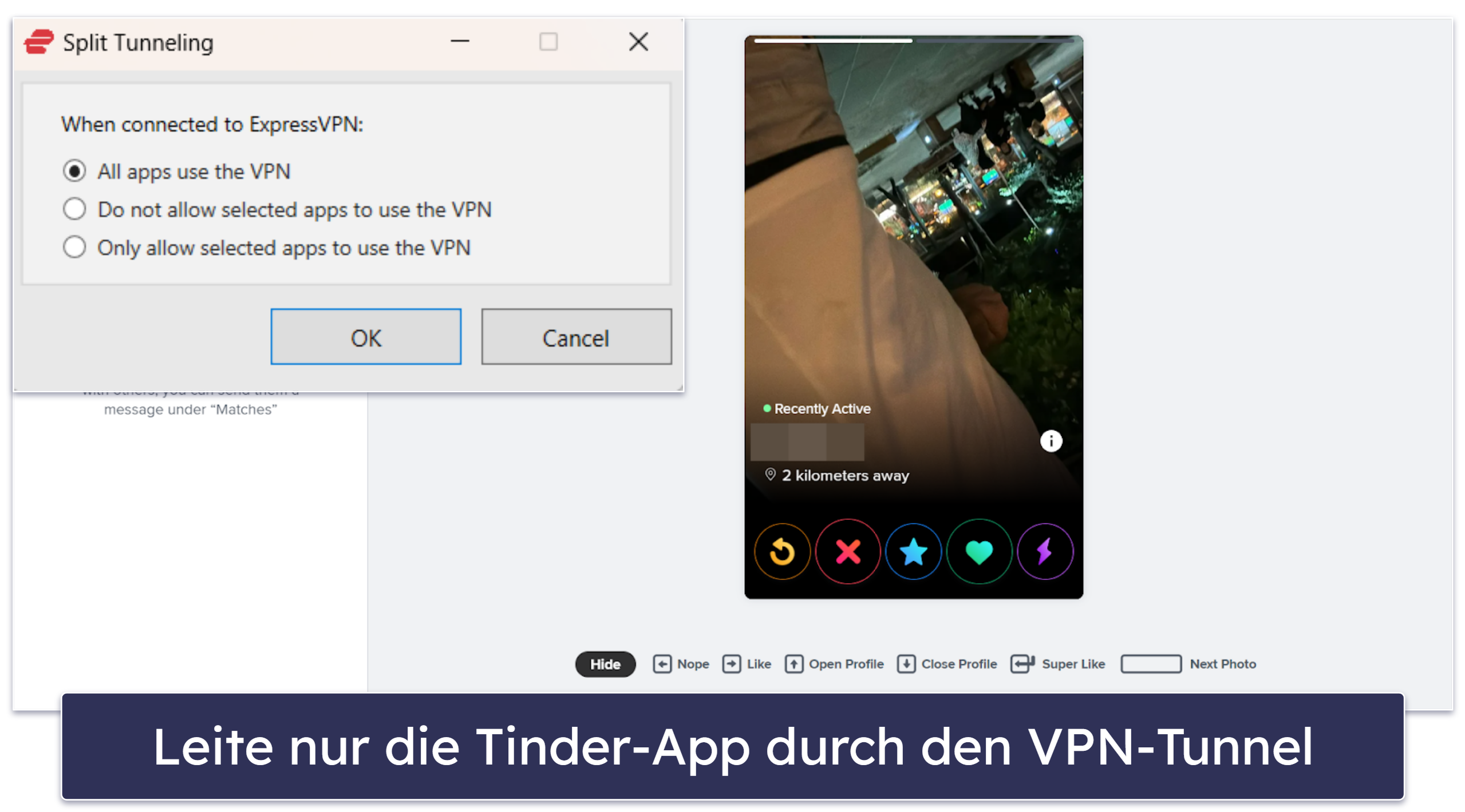 🥇1. ExpressVPN – insgesamt bestes VPN für Tinder