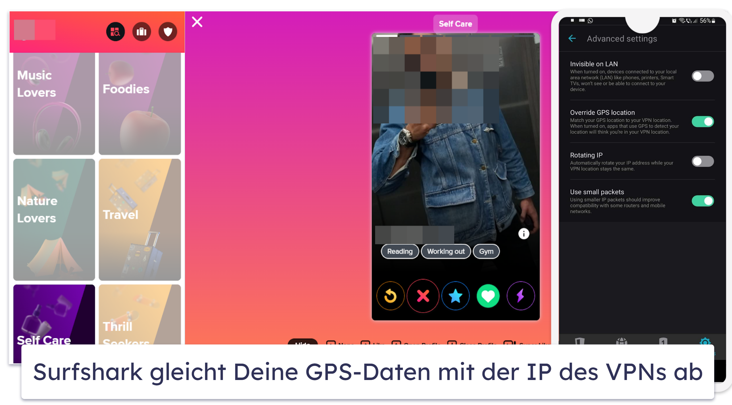 5. Surfshark – Private VPN mit integrierter GPS-Funktion für Tinder