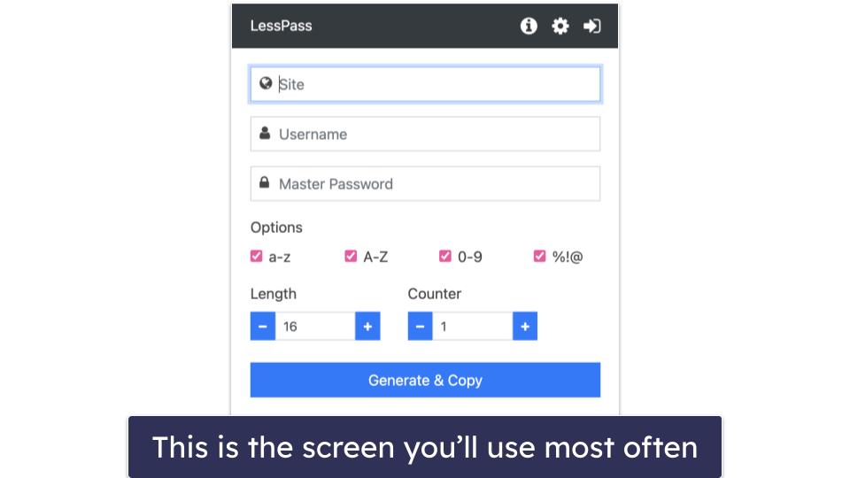 LessPass Security Features