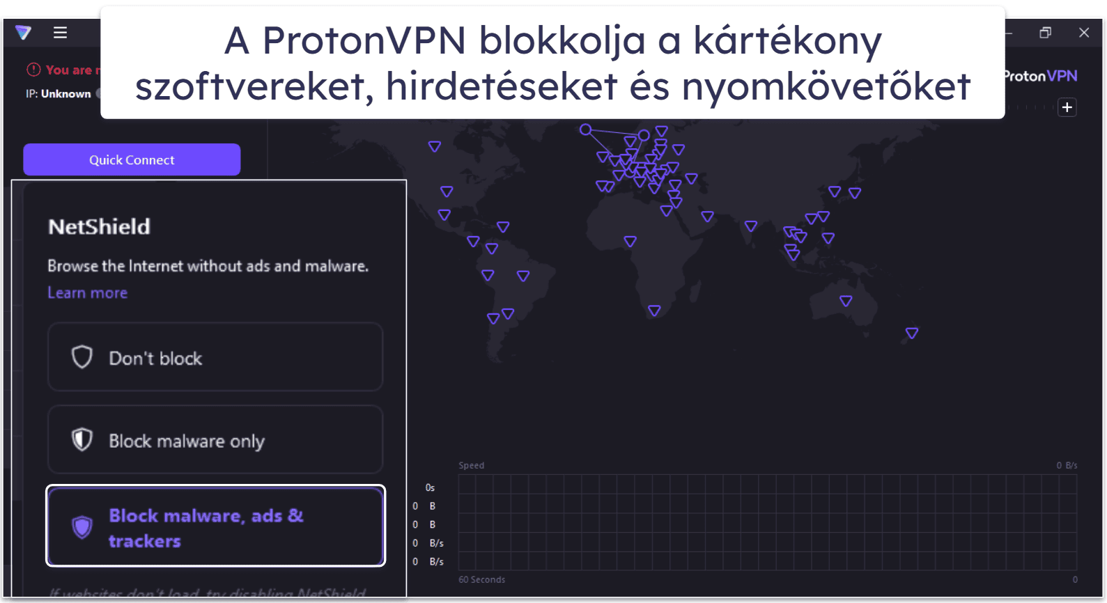 8. ProtonVPN — Reklámblokkoló, amely malware-ek ellen is véd