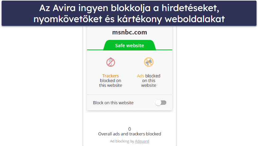 5. Avira — Átfogó reklám- és webvédelem