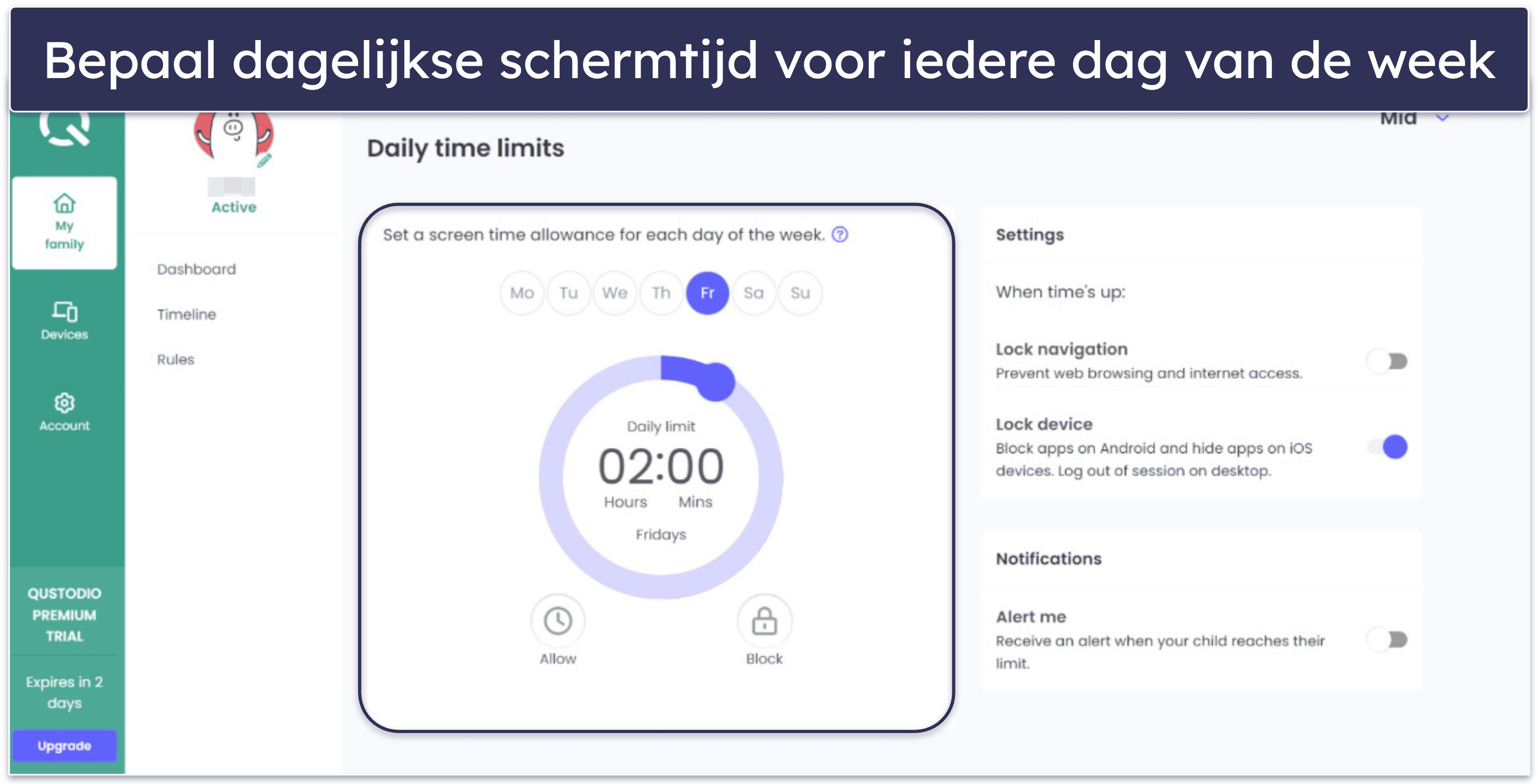 🥇1. Qustodio: Beste algemene schermtijd app