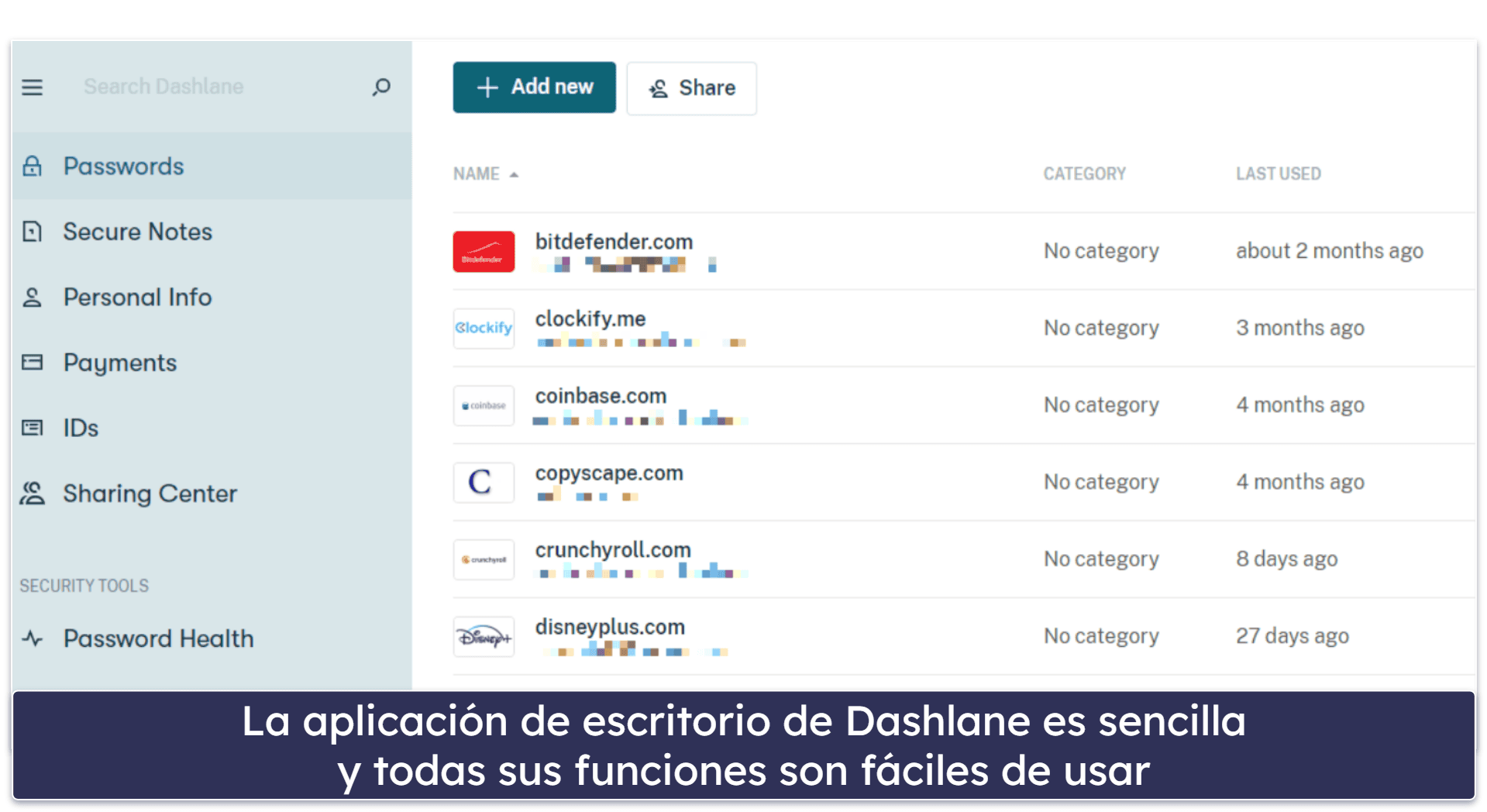 🥈2. Dashlane: tiene una interfaz fácil de usar y una VPN