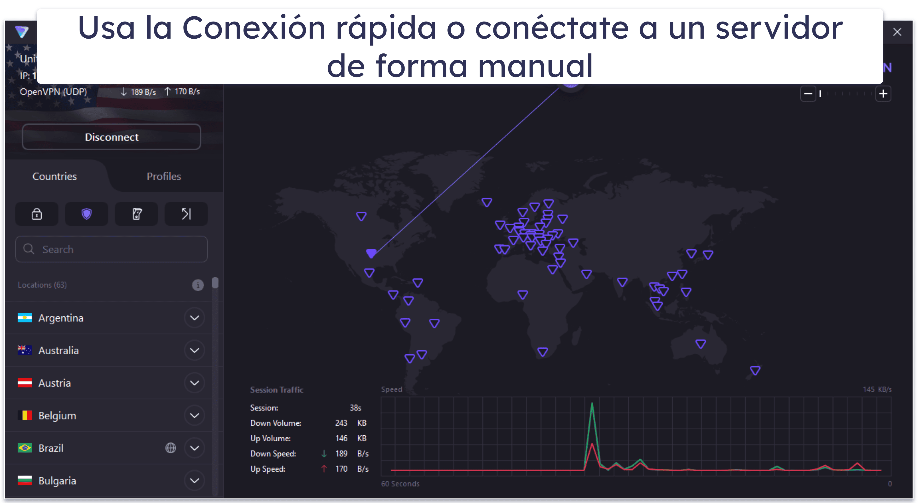 🥉3. Proton VPN: Se trata de una excelente VPN gratis con datos ilimitados