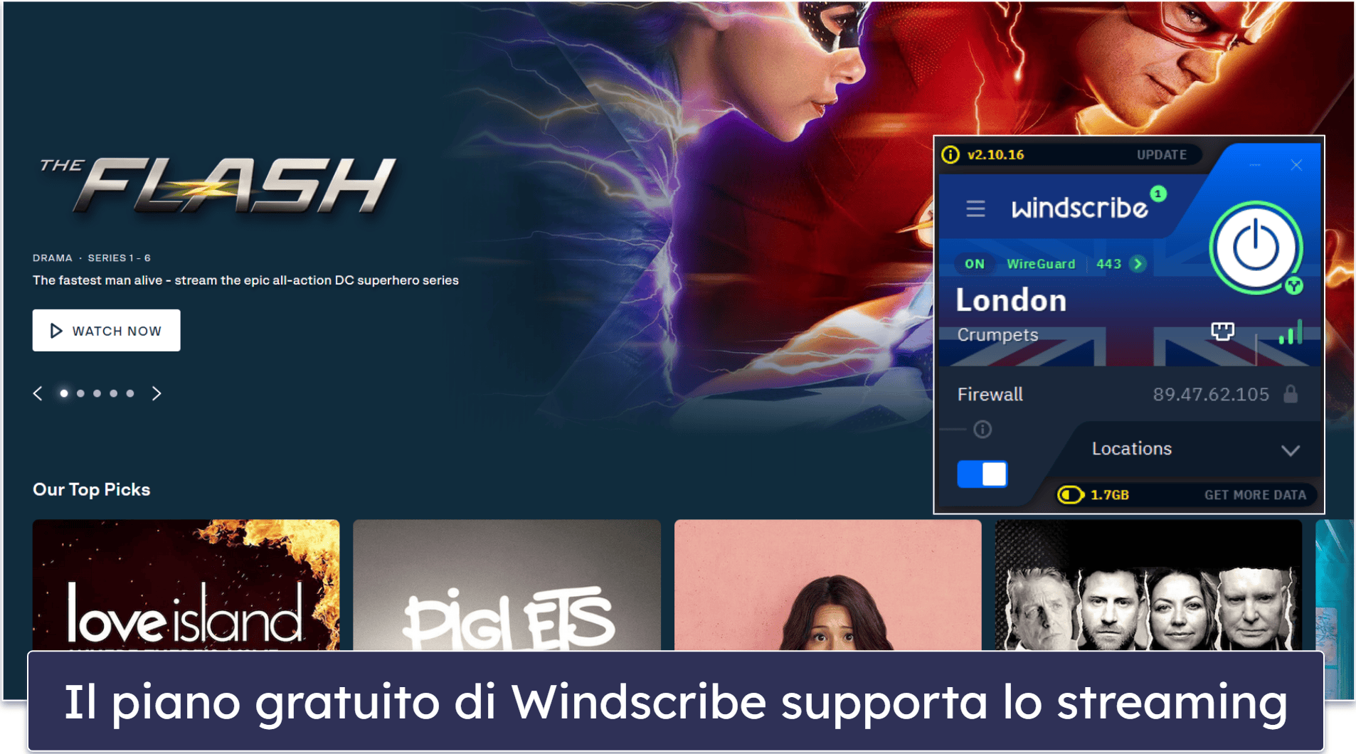 5. Windscribe — Ottima VPN gratuita per lo streaming e il torrenting in Europa