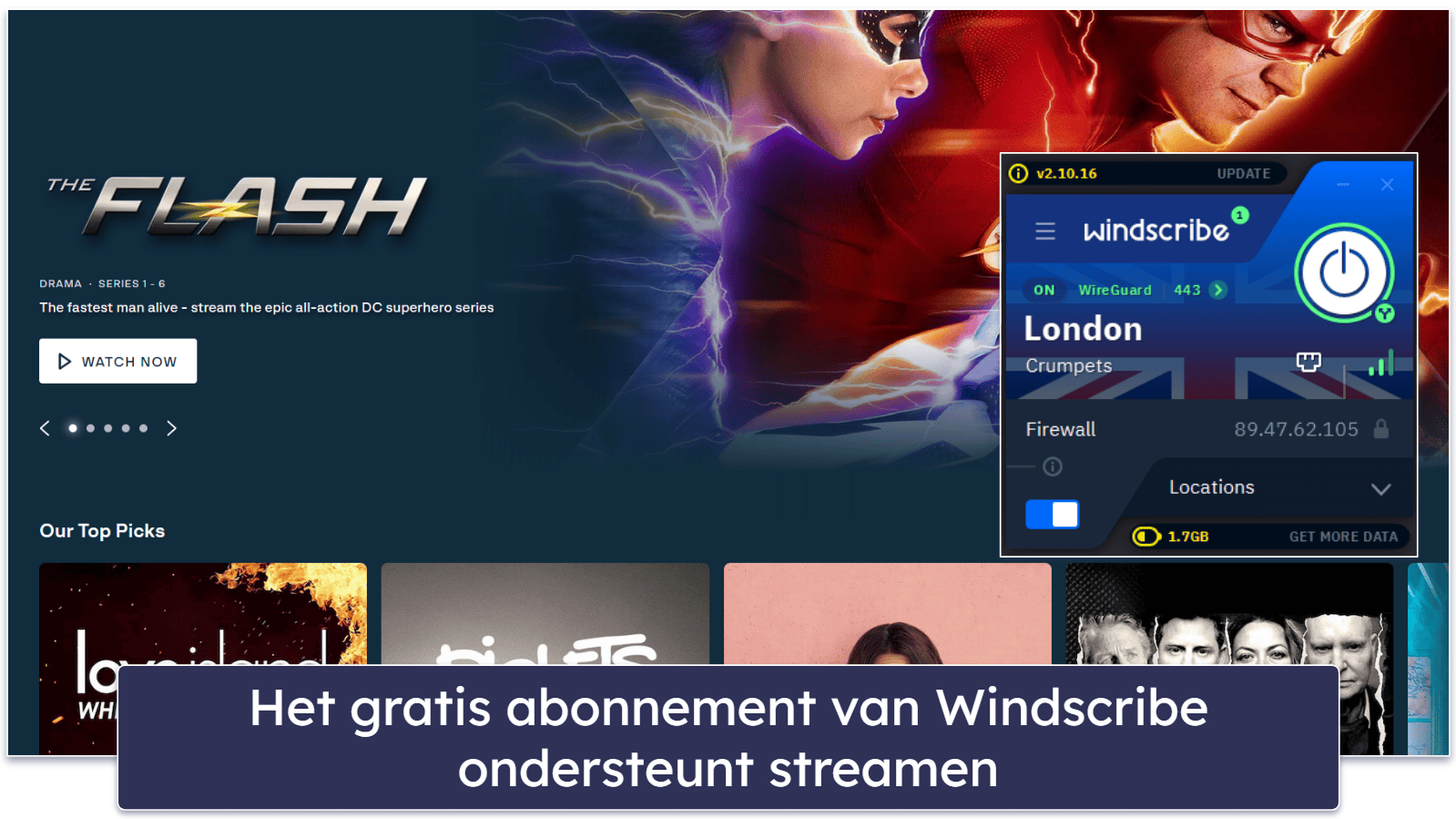 5. Windscribe — Geweldige gratis VPN voor streamen en torrenten in Europa