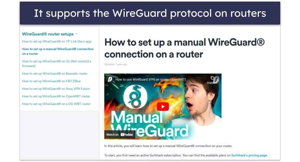 5. Surfshark — Supports WireGuard Protocol for Faster speeds